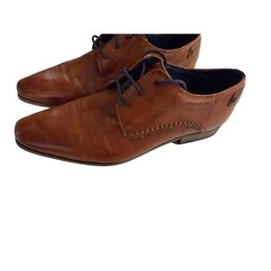 Bugatti Brown‎ Leather Lace Up Dress Shoes Men Size 43 EU 10 US Casual Formal